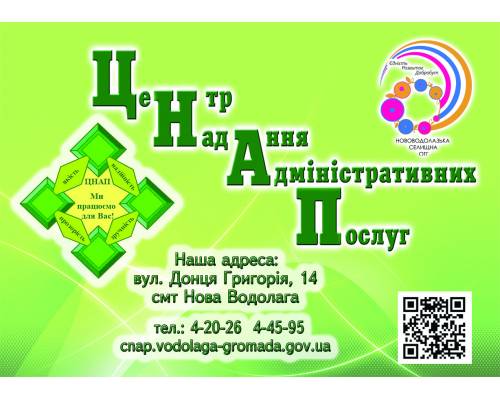 Результати роботи 
Центру надання адміністративних послуг 
Нововодолазької селищної ради за листопад 2021 року
